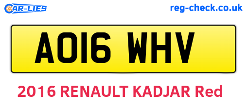 AO16WHV are the vehicle registration plates.