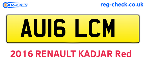 AU16LCM are the vehicle registration plates.