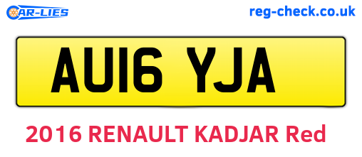 AU16YJA are the vehicle registration plates.