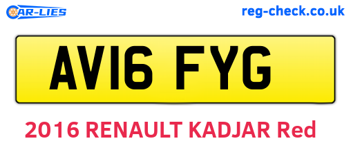 AV16FYG are the vehicle registration plates.