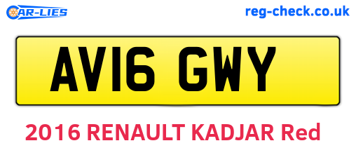 AV16GWY are the vehicle registration plates.