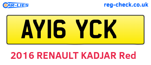 AY16YCK are the vehicle registration plates.