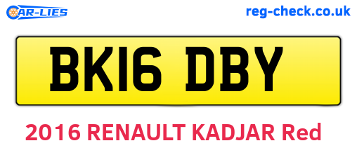 BK16DBY are the vehicle registration plates.