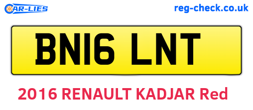 BN16LNT are the vehicle registration plates.
