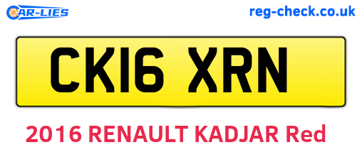 CK16XRN are the vehicle registration plates.