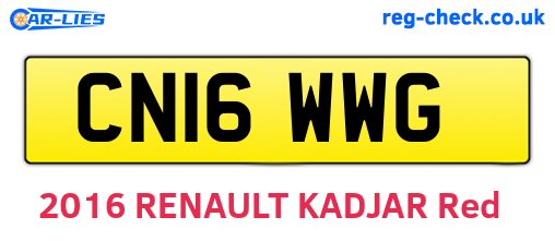 CN16WWG are the vehicle registration plates.