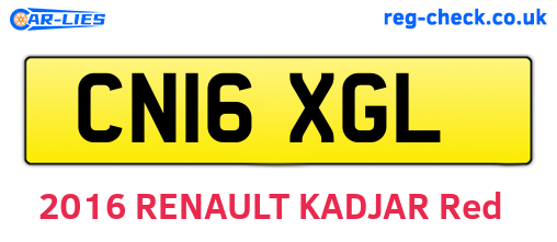 CN16XGL are the vehicle registration plates.