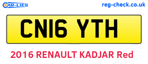 CN16YTH are the vehicle registration plates.