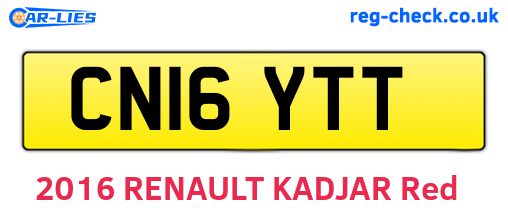 CN16YTT are the vehicle registration plates.