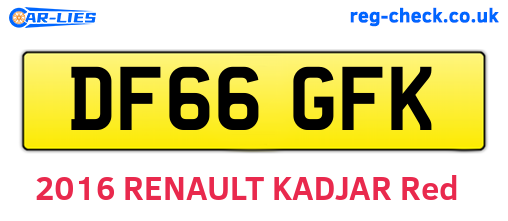 DF66GFK are the vehicle registration plates.