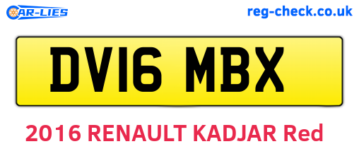 DV16MBX are the vehicle registration plates.