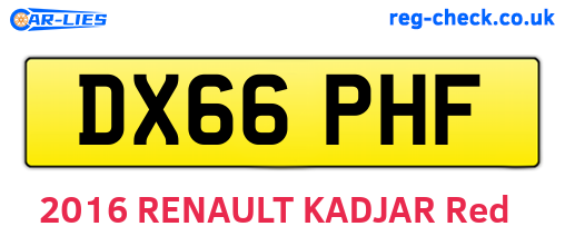 DX66PHF are the vehicle registration plates.