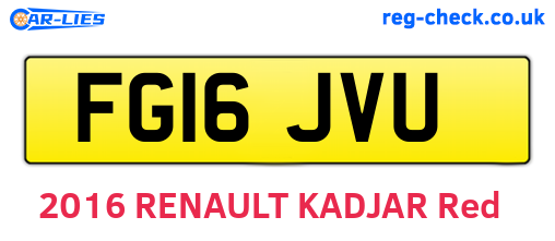 FG16JVU are the vehicle registration plates.