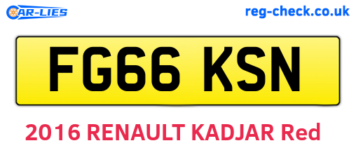 FG66KSN are the vehicle registration plates.