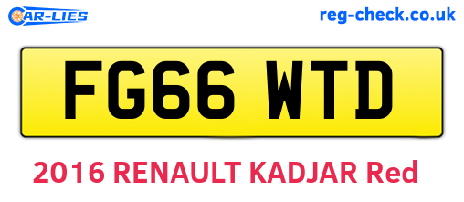 FG66WTD are the vehicle registration plates.