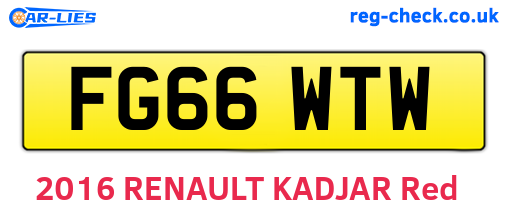 FG66WTW are the vehicle registration plates.