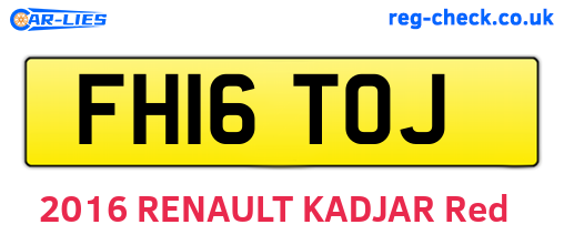 FH16TOJ are the vehicle registration plates.