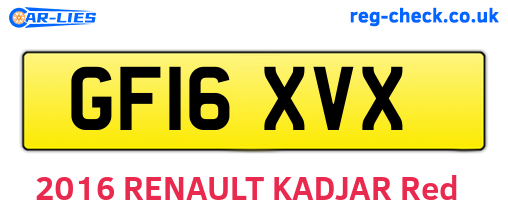 GF16XVX are the vehicle registration plates.