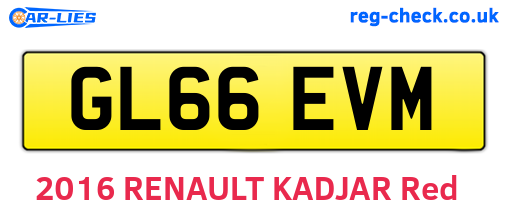 GL66EVM are the vehicle registration plates.