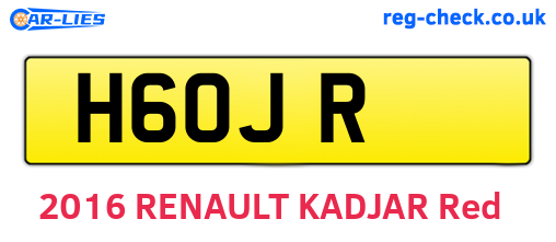 H6OJR are the vehicle registration plates.