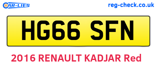 HG66SFN are the vehicle registration plates.