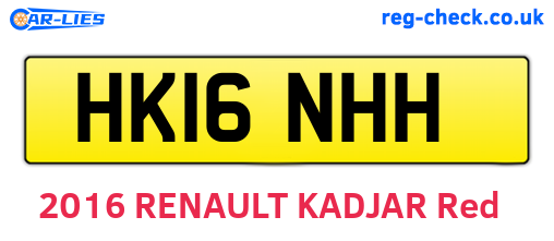 HK16NHH are the vehicle registration plates.