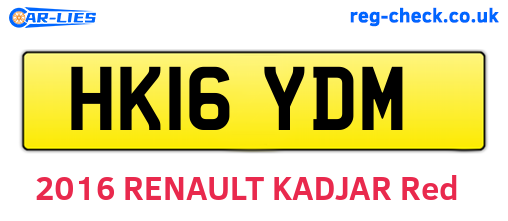 HK16YDM are the vehicle registration plates.