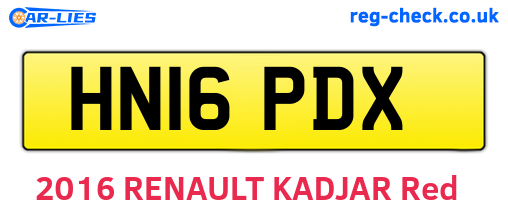 HN16PDX are the vehicle registration plates.