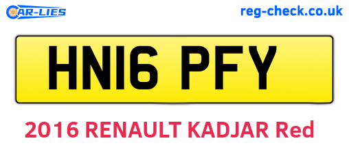 HN16PFY are the vehicle registration plates.