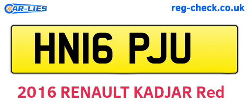 HN16PJU are the vehicle registration plates.