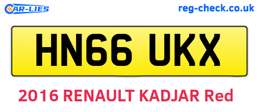 HN66UKX are the vehicle registration plates.