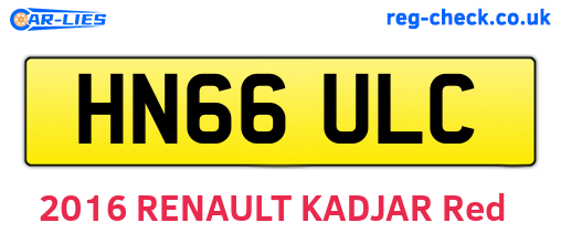HN66ULC are the vehicle registration plates.