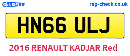 HN66ULJ are the vehicle registration plates.