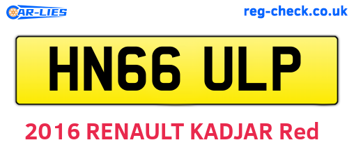 HN66ULP are the vehicle registration plates.