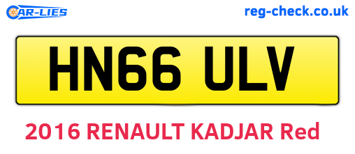 HN66ULV are the vehicle registration plates.