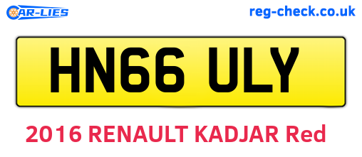 HN66ULY are the vehicle registration plates.