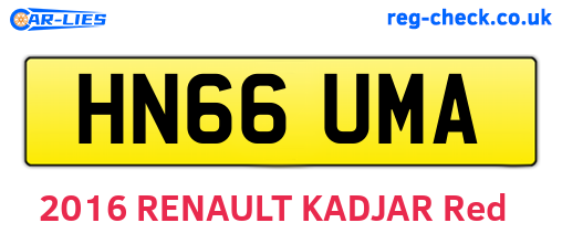 HN66UMA are the vehicle registration plates.