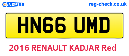 HN66UMD are the vehicle registration plates.