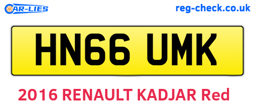 HN66UMK are the vehicle registration plates.