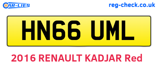 HN66UML are the vehicle registration plates.