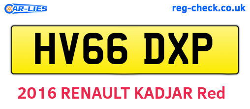 HV66DXP are the vehicle registration plates.