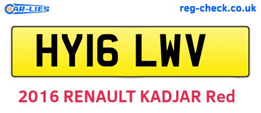 HY16LWV are the vehicle registration plates.