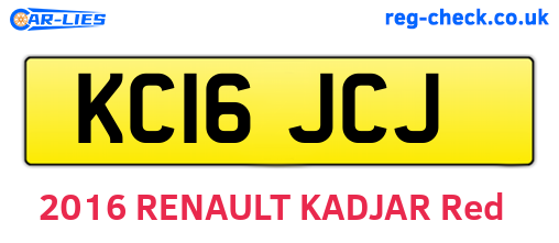 KC16JCJ are the vehicle registration plates.