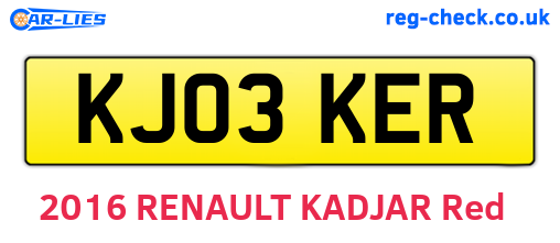 KJ03KER are the vehicle registration plates.