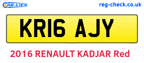 KR16AJY are the vehicle registration plates.