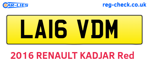 LA16VDM are the vehicle registration plates.