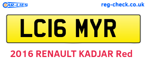 LC16MYR are the vehicle registration plates.