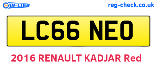 LC66NEO are the vehicle registration plates.
