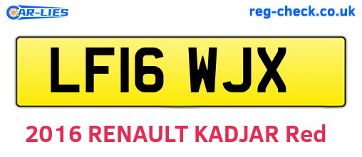 LF16WJX are the vehicle registration plates.