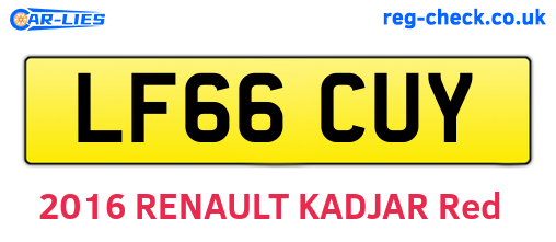 LF66CUY are the vehicle registration plates.